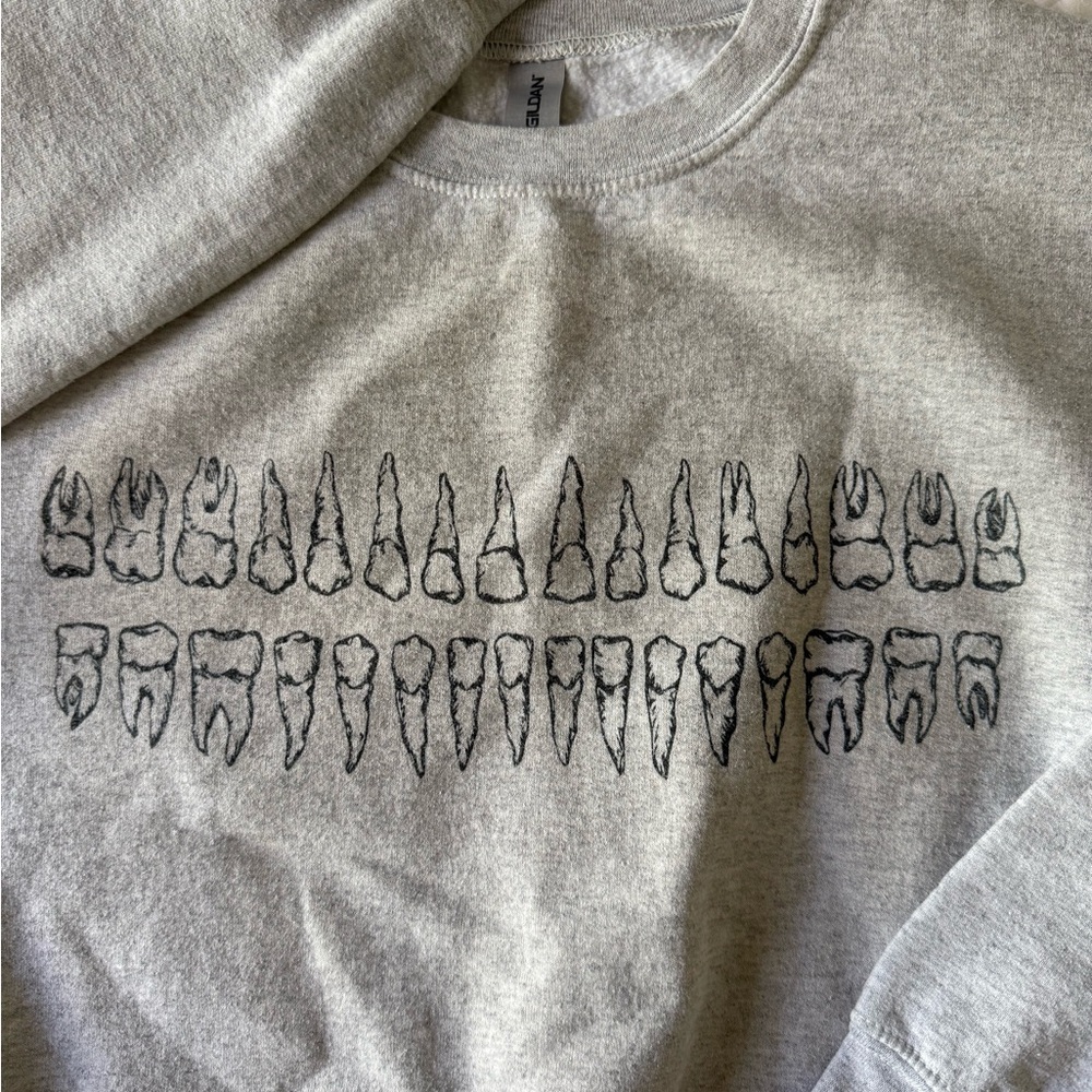 Gildan Gray Crewneck Sweater with Graphic Design